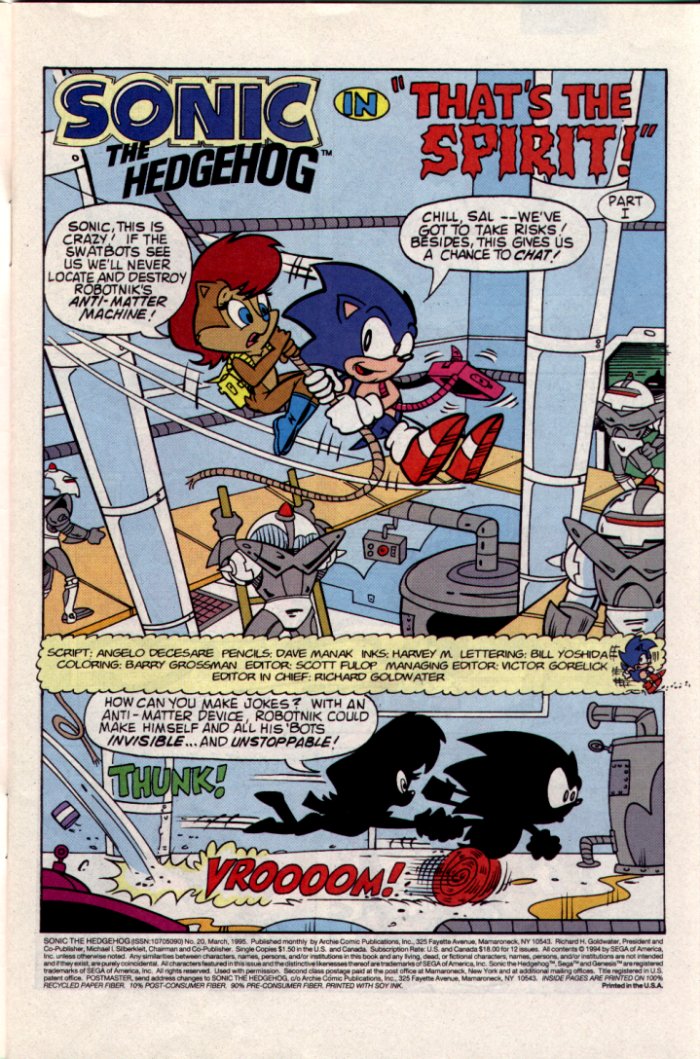 Sonic - Archie Adventure Series March 1995 Page 1